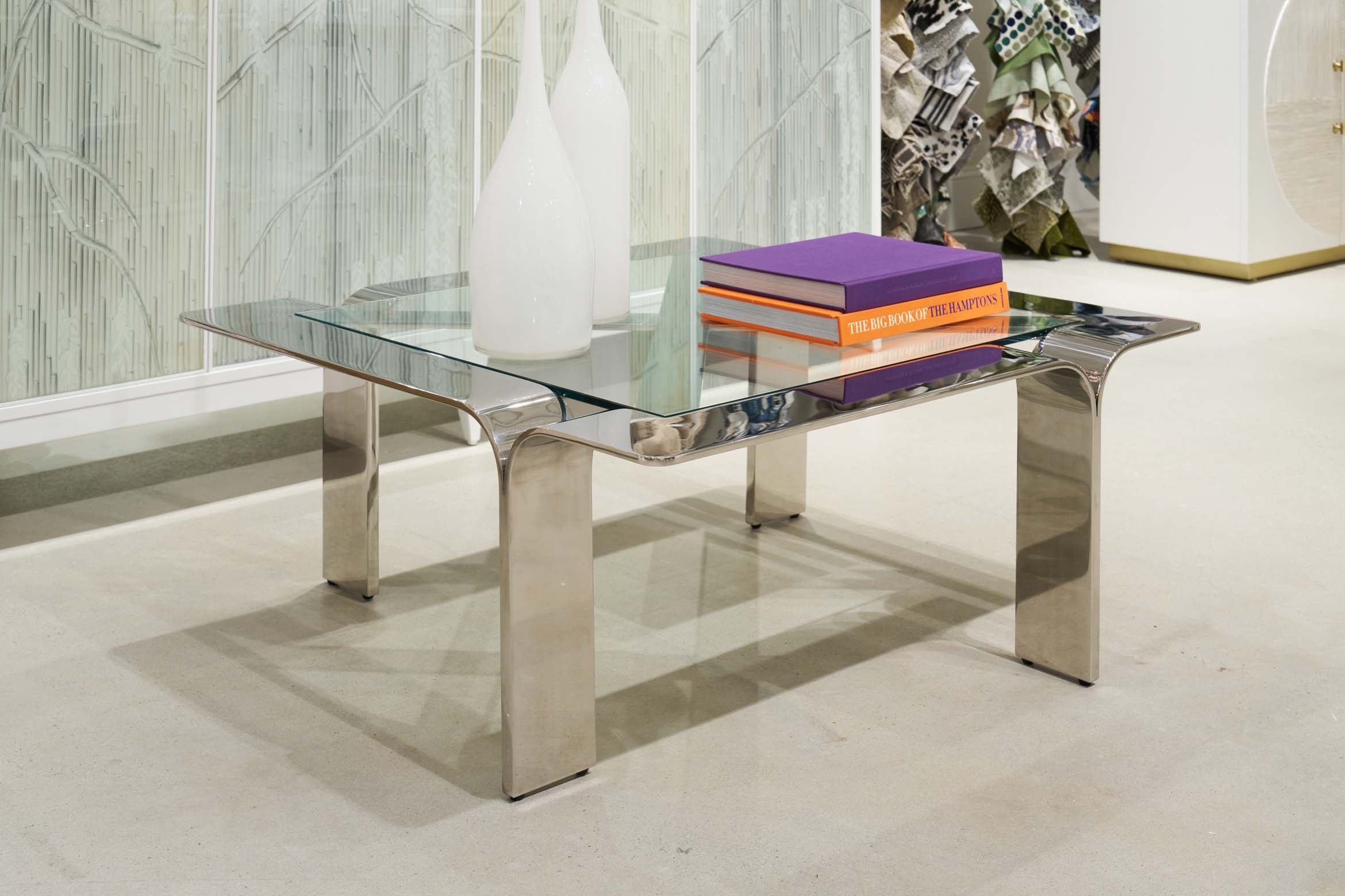 Sherrill Occasional VOYAGE MAISON 38" Sq. Stainless Steel Cocktail Table