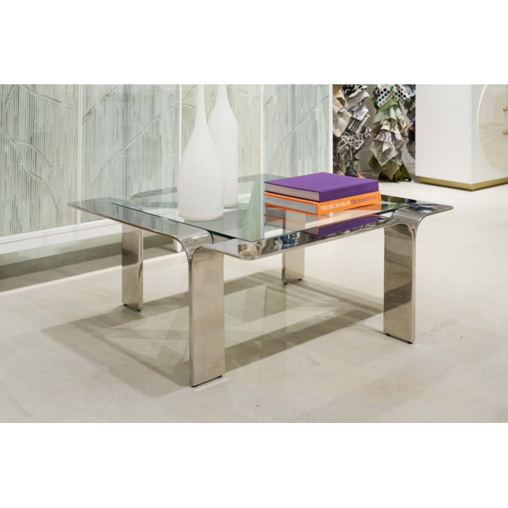 Sherrill Occasional VOYAGE MAISON 38" Sq. Stainless Steel Cocktail Table