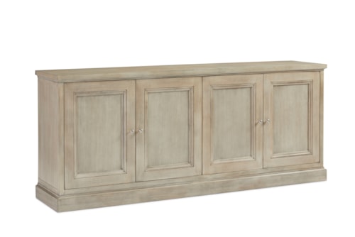 Rustic 4-Door Credenza with Weathered Finish