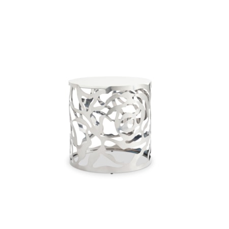 Sculptural White Marble-Top End Table
