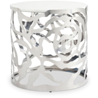 Contemporary Sculptural White Marble-Top End Table