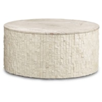 Rustic Round Cocktail Table with Stone Top