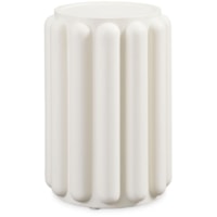 Contemporary Round Textured Pillar Accent Table