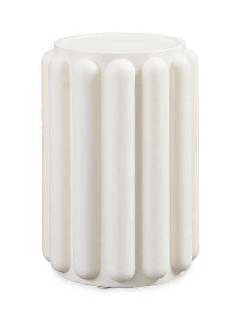Contemporary Round Textured Pillar Accent Table