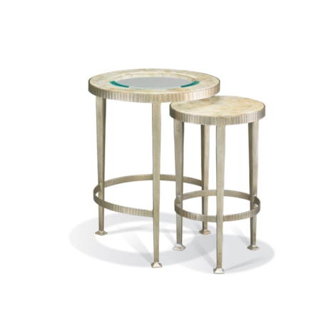 Hand-Forged Iron Nesting Tables w/Glass Top