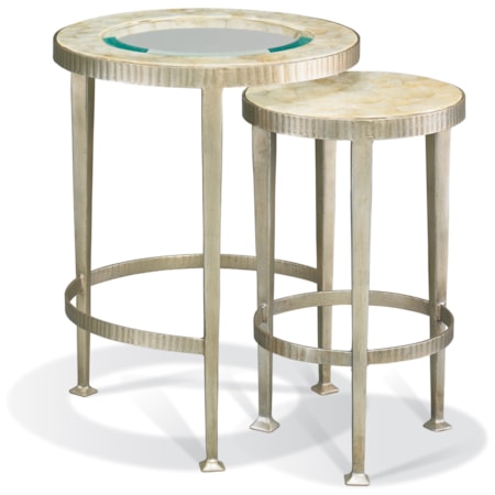 Hand-Forged Iron Nesting Tables w/Glass Top