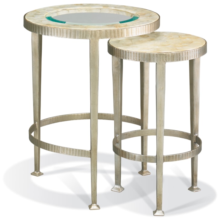 Sherrill Occasional CADIZ Hand-Forged Iron Nesting Tables w/Glass Top