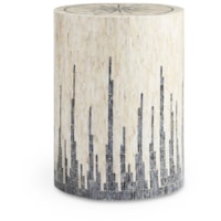 Contemporary 18" Round Mother of Pearl Drum Table