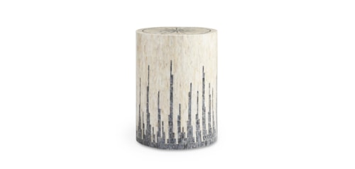 Contemporary 18" Round Mother of Pearl Drum Table
