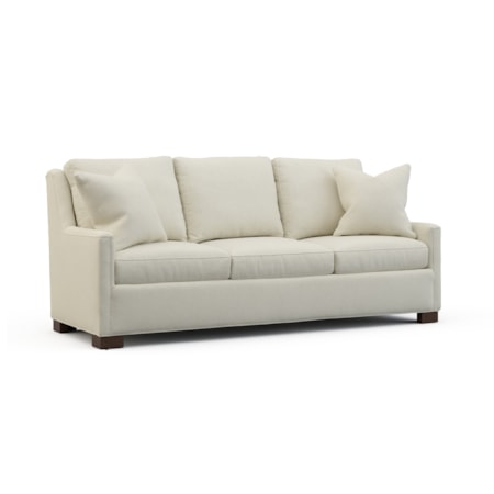 Slim-Profile Sofa w/Throw Pillows
