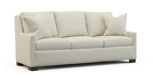 Slim-Profile Sofa with Throw Pillows