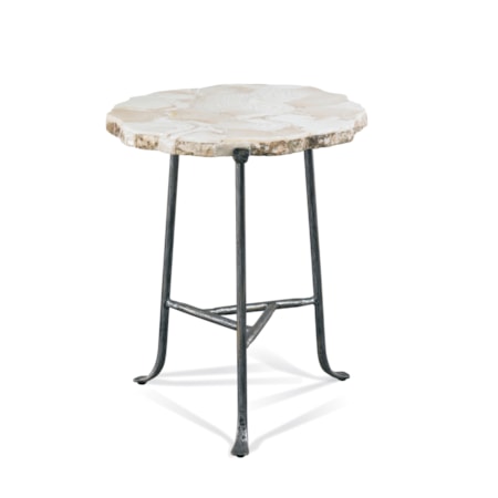 Iron Spot End Table w/Shell Top