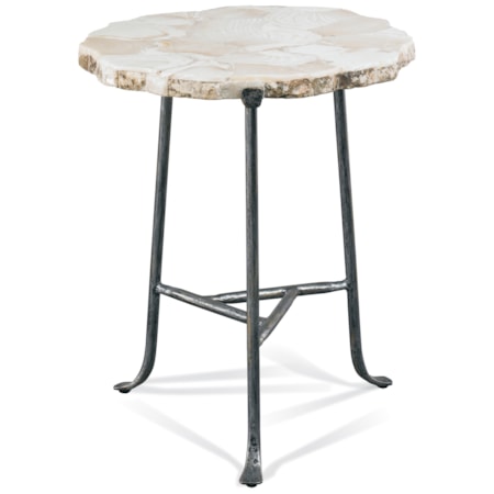 Iron Spot End Table w/Shell Top