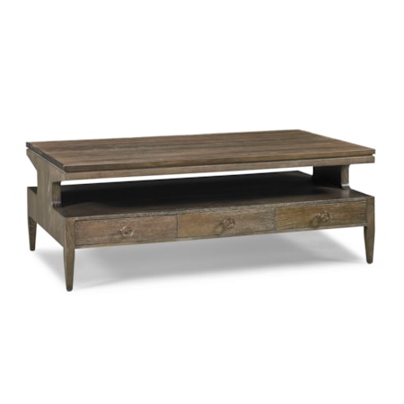 Rectangular Storage Cocktail Table w/Shelf