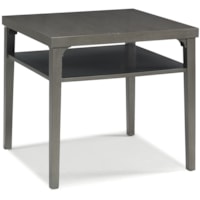 Contemporary Square Lamp Table with Shelf