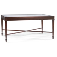 Transitional Rectangular Cocktail Table with Glass Top