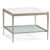 Contemporary Square Cocktail Table with Stone Top