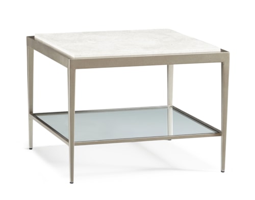 Contemporary Square Cocktail Table with Stone Top