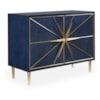 Sherrill Occasional VOYAGE MAISON Sapphire Cabinet w/Decorative Gold Hardware