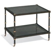 Mid-Century Modern 1-Shelf Bunching Coffee Table with Glass Top