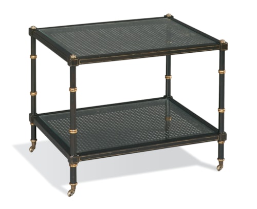 Mid-Century Modern 1-Shelf Bunching Coffee Table with Glass Top