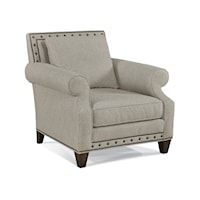 Transitional Lounge Chair with Nailhead Trim