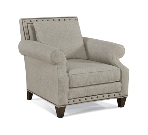 Transitional Lounge Chair with Nailhead Trim