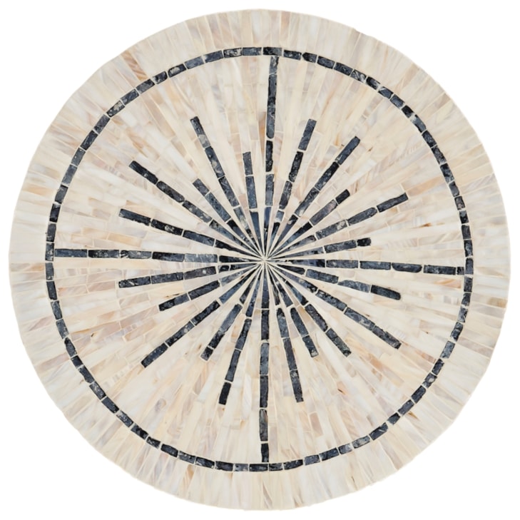 Sherrill Occasional VOYAGE MAISON 18" Rd. Mother of Pearl Drum Table