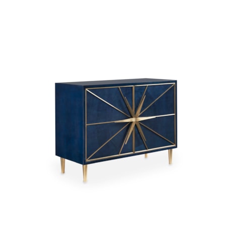 Sapphire Cabinet w/Decorative Gold Hardware