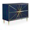 Sherrill Occasional VOYAGE MAISON Sapphire Cabinet w/Decorative Gold Hardware