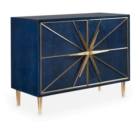 Sapphire Cabinet w/Decorative Gold Hardware