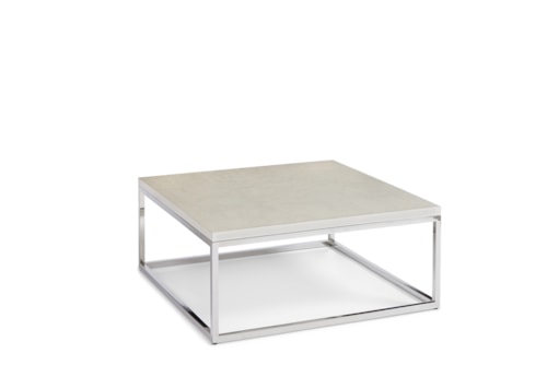 Transitional Square Cocktail Table with Marble Top
