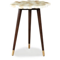 Contemporary Round Accent Table with Stone Top