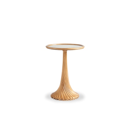 18" Round Antique Mirror-Top Accent Table