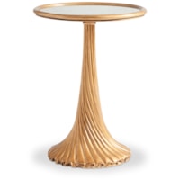 Transitional 18" Round Antique Mirror-Top Accent Table
