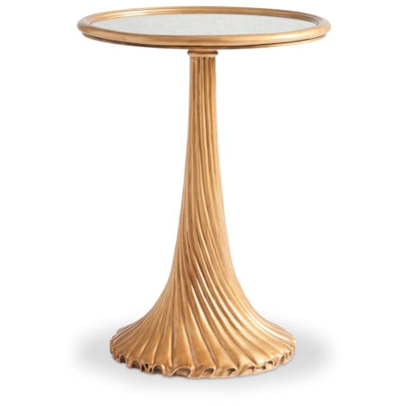 18" Round Antique Mirror-Top Accent Table