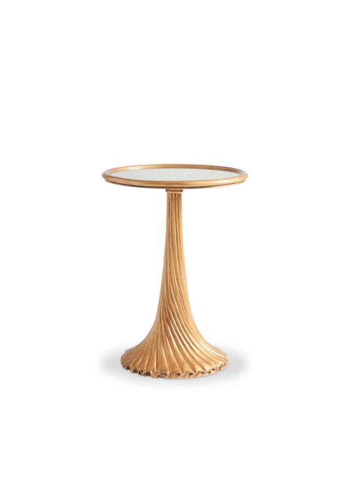 Transitional 18" Round Antique Mirror-Top Accent Table