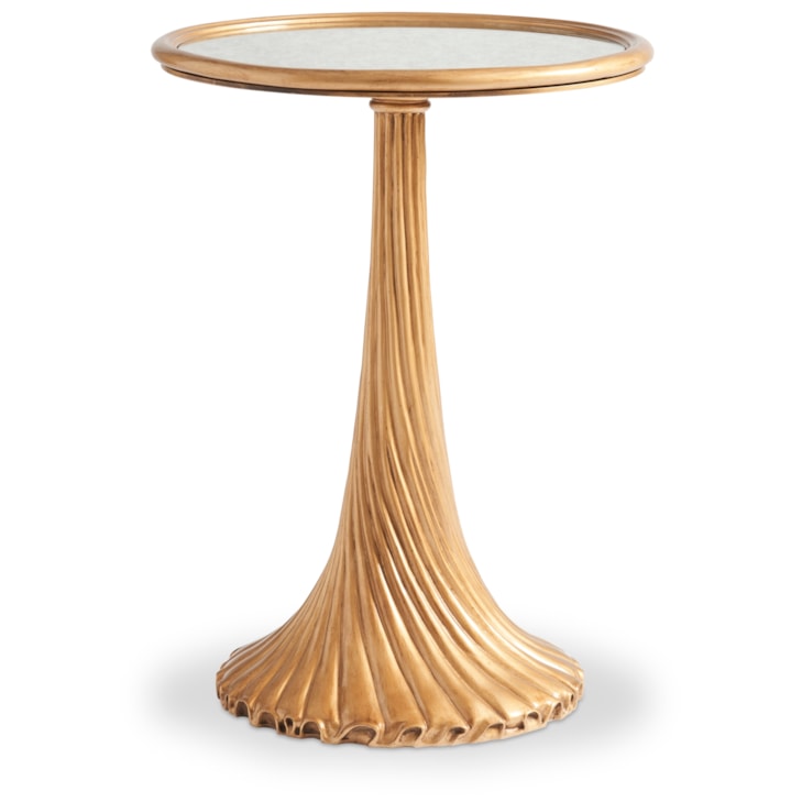 Sherrill Occasional VOYAGE MAISON 18" Round Antique Mirror-Top Accent Table