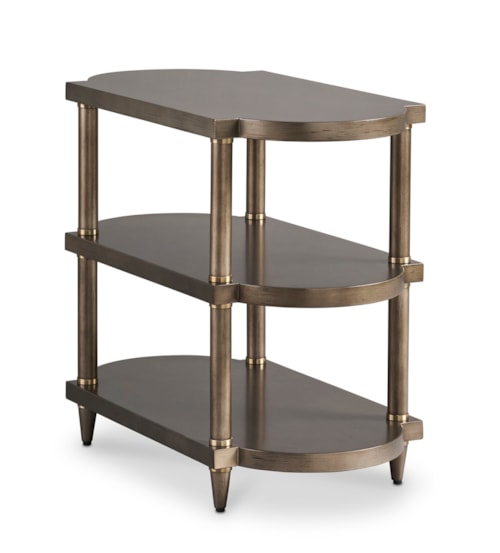 Transitional Side Table with Two Open Shelves