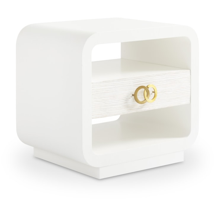 Sherrill Occasional VOYAGE MAISON Single-Drawer End Table w/Linen-Wrapped Case
