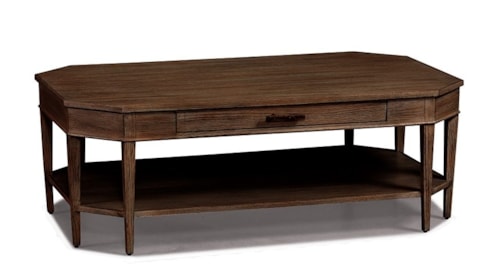 Transitional 1-Drawer Cocktail Table with Shelf