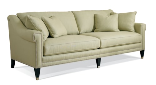 Transitional Sofa with Key Arm and Nailhead Trim