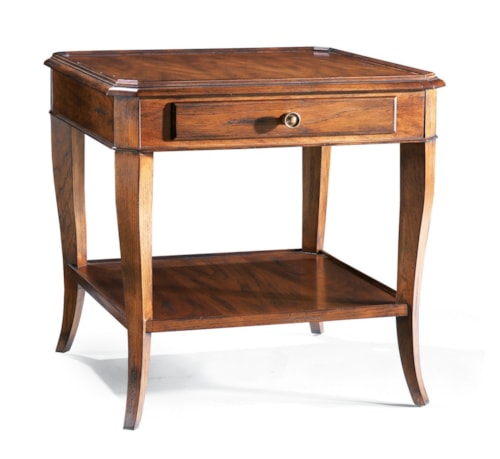 Traditional Square 1-Drawer End Table