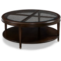 Traditional 1-Shelf Cocktail Table with Glass Top