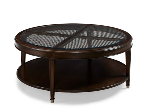 Traditional 1-Shelf Cocktail Table with Glass Top