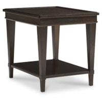 Transitional Rectangular End Table with Shelf