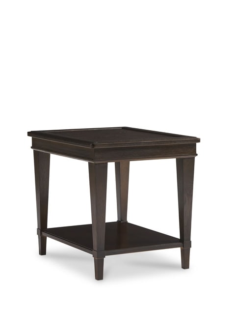 Transitional Rectangular End Table with Shelf