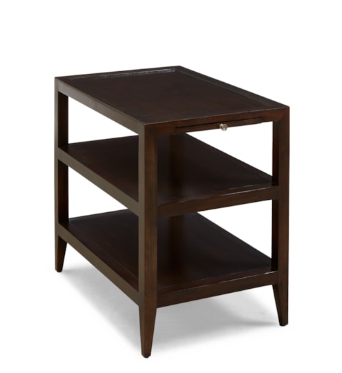 Transitional 2-Shelf Side Table with Pull-Out Shelf