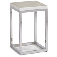 Transitional Square Accent Table with Marble Top