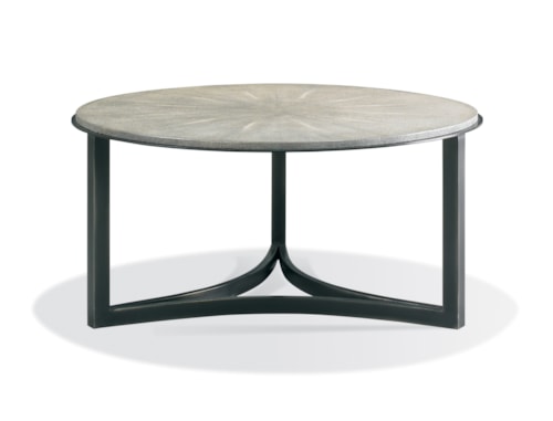 Contemporary Round Cocktail Table with Stone Top